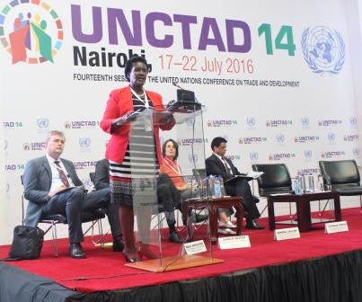 Minister Amelia Kyambadde Addressing the UNCTAD Conference 2